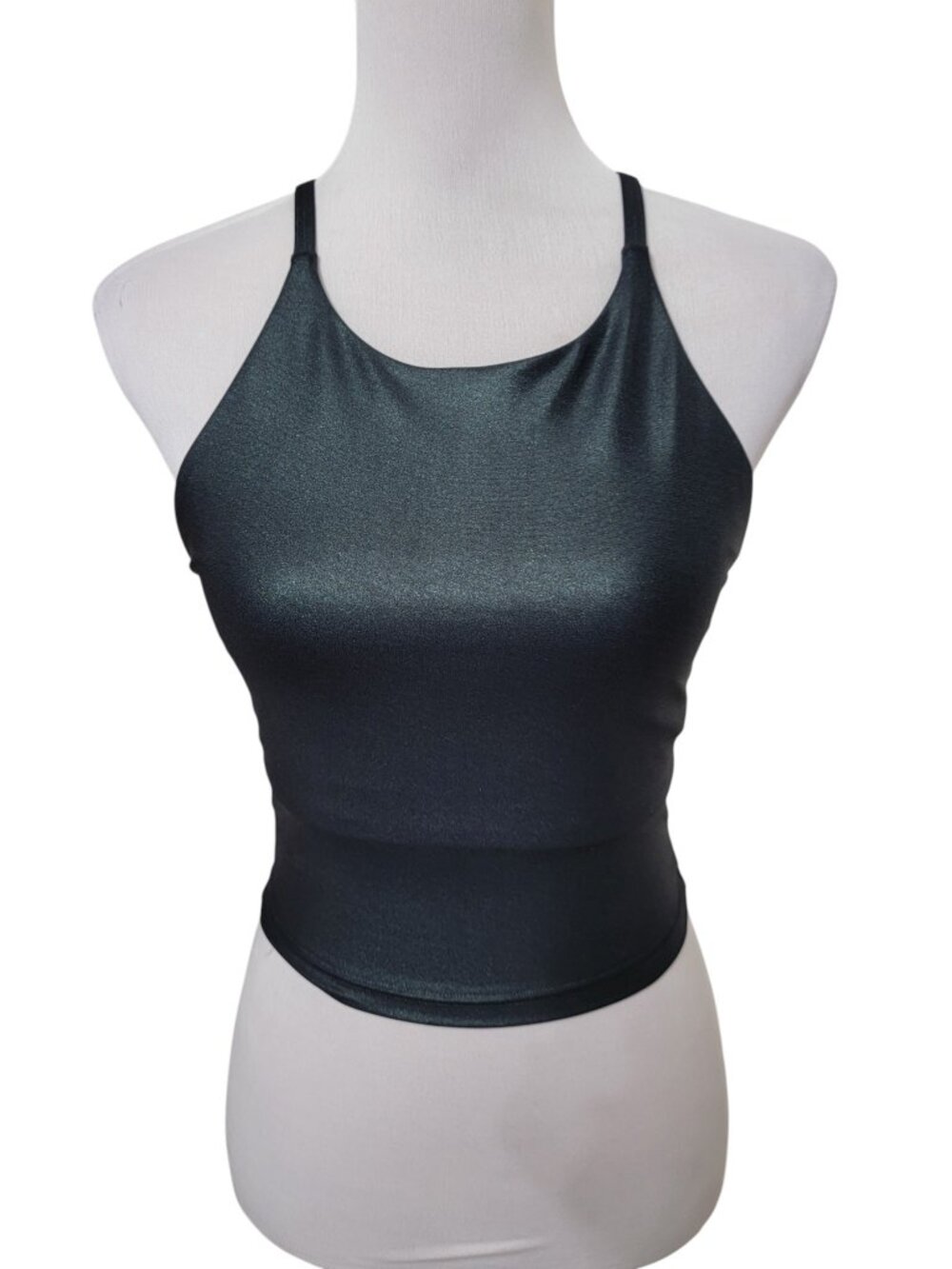 Old Navy Active Size M Metallic Crop Tank with Built in Bra, Racerback, Like New